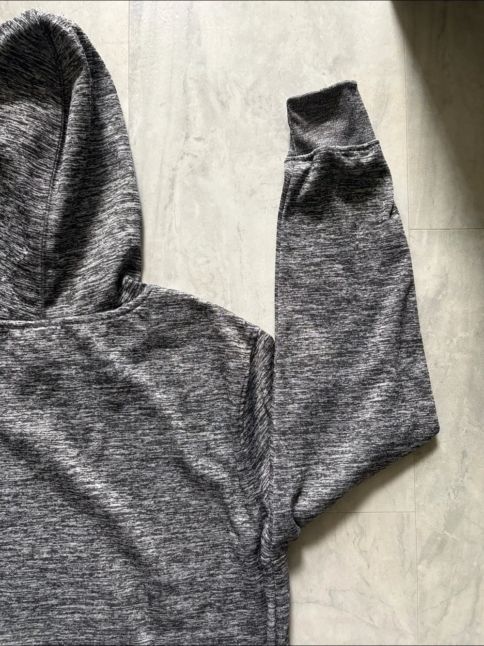NBA Gray Heather Pullover Hoodie white NBA logo front long sleeve front pocket